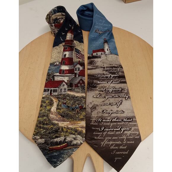 Set Of 2 Men's Ties Larson/Van Heusen Corporate Casual - Picture 1 of 7